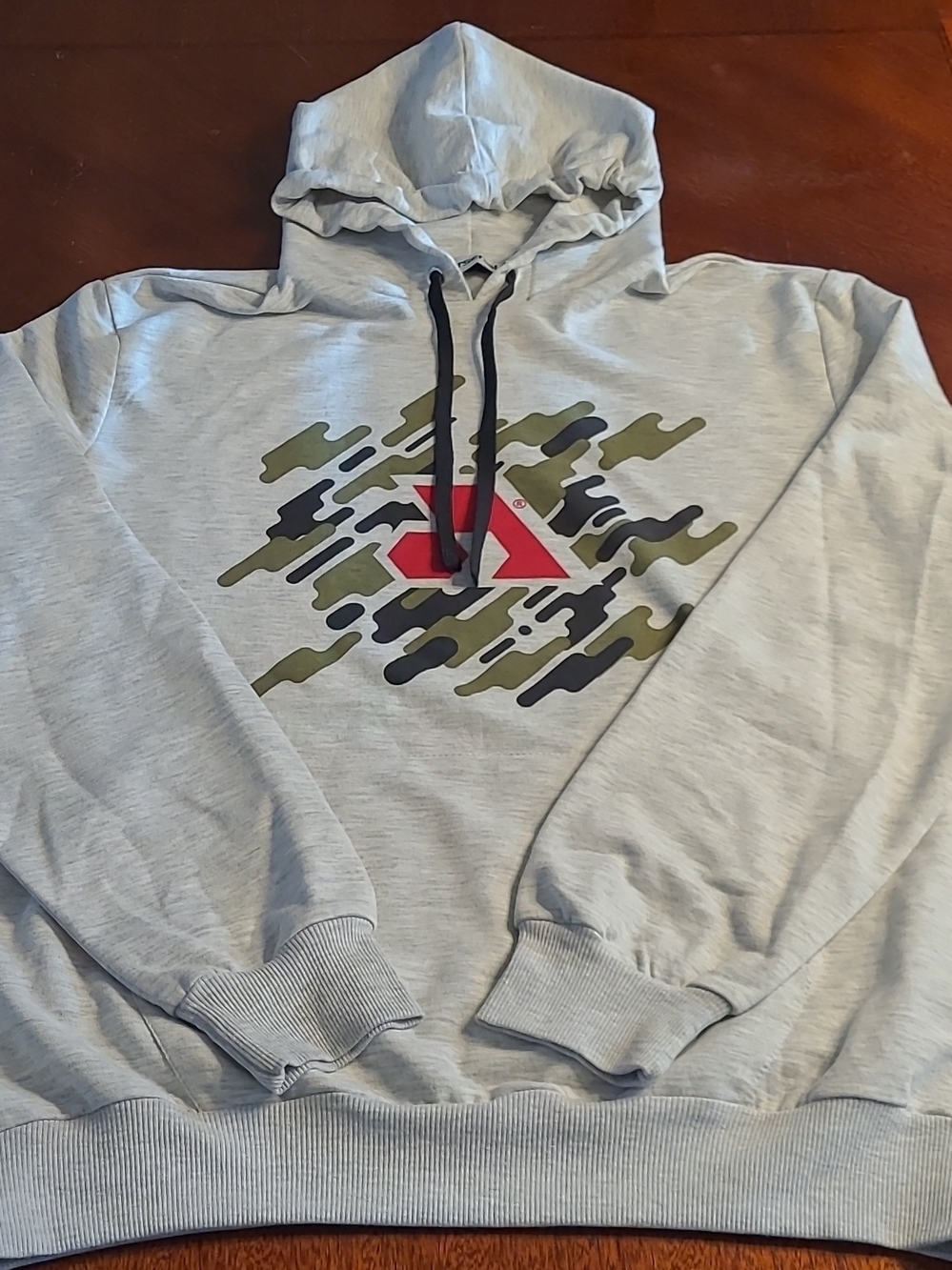 Arsenal Gray Cotton-poly Relaxed Fit Graphic Camouflage Pullover Hoodie Size Lg
